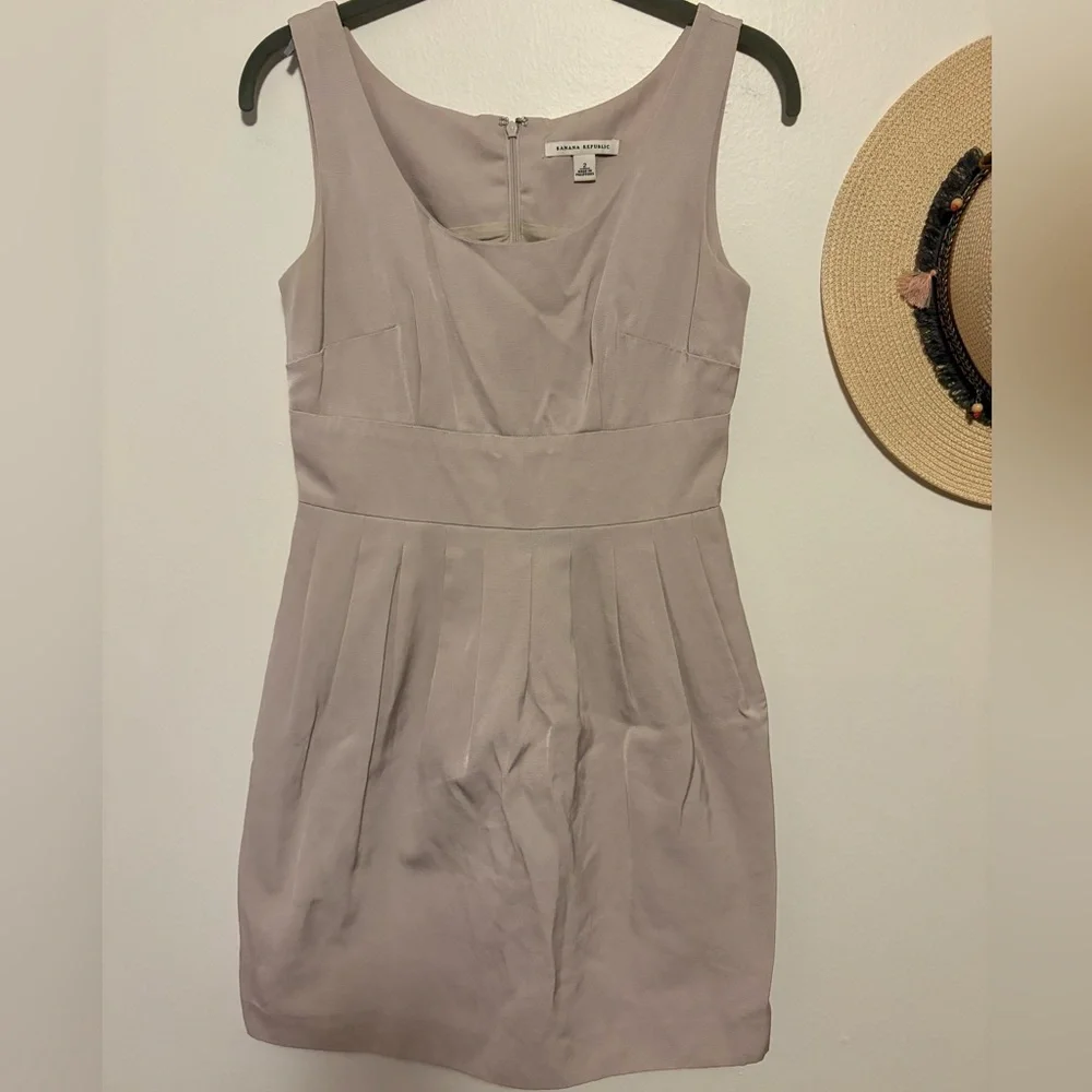Banana Republic Soft Beige Sleeveless Mini Dress - Picture 2 of 7